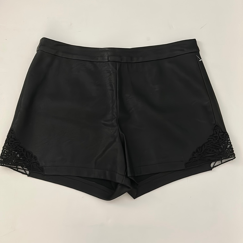 Faux leather shorts
